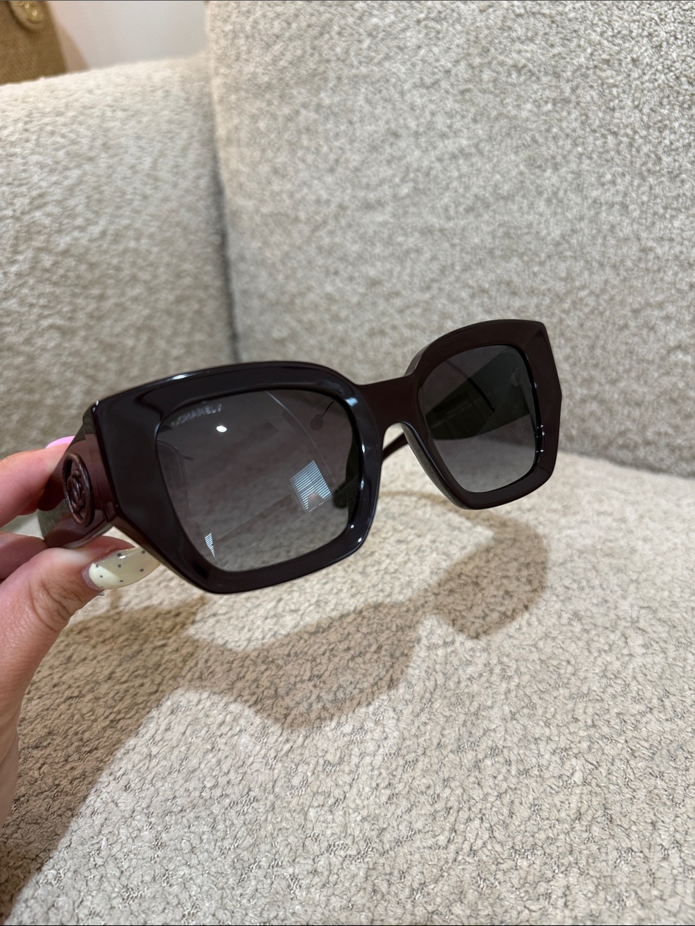 Chanel 5506-a deep burgundy Oversized Square Sunglasses in Black - Picture 2 of 7